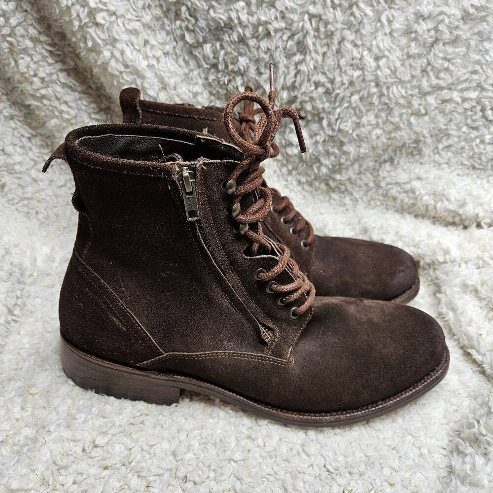 ZZYXX California The‎ Ziggy Briwn Suede Leather Laceup Ankle Boots Mens sz 12